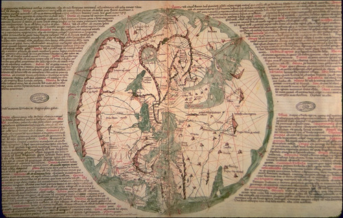 Pietro Visconte’s World Map 1321, from Marino Samuolo’s Liber secretorum fidelium crusis